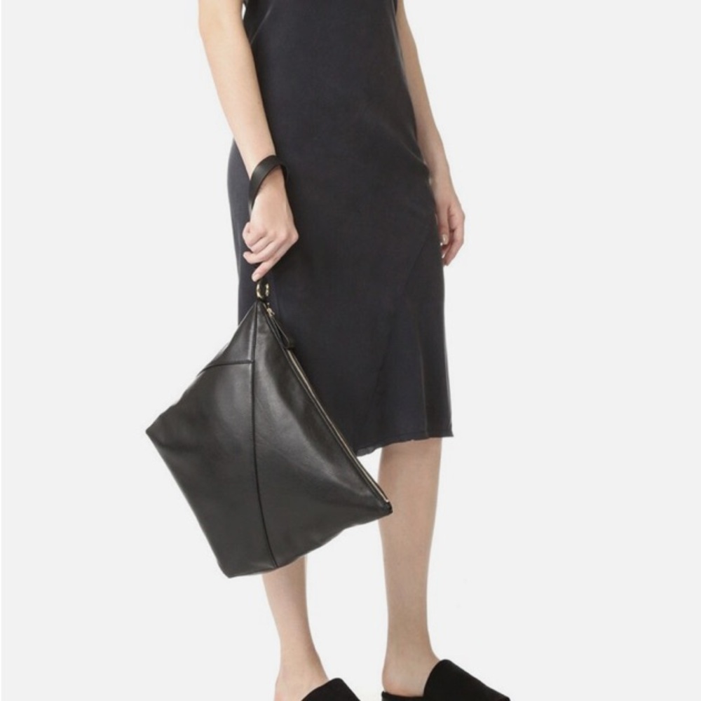 Diane Von Furstenberg leather Origami Wristlet Clutch Bag